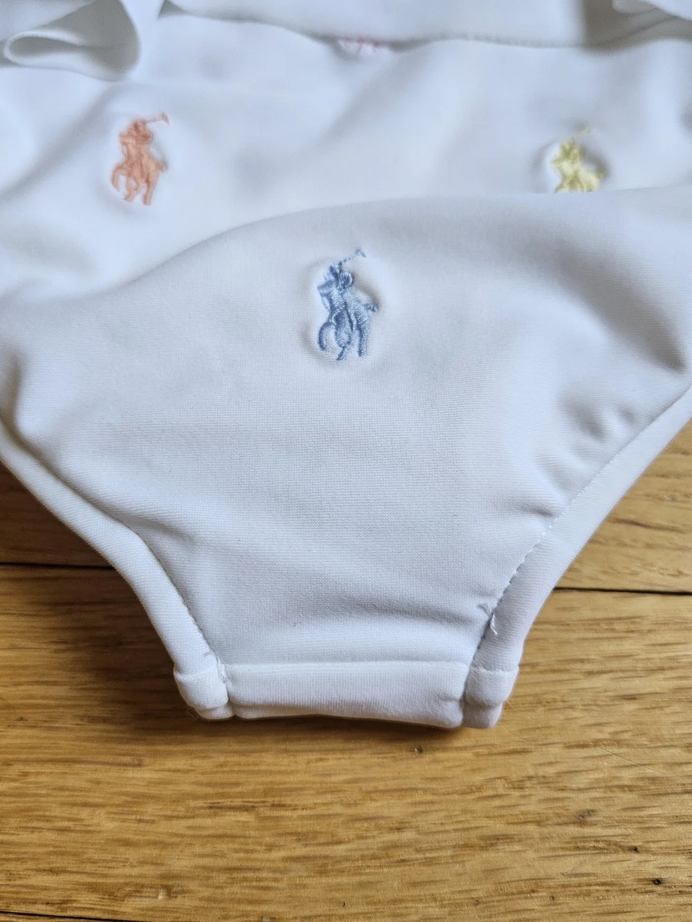 Polo Ralph Lauren White Girls' Logo Peplum One-Piece Swimsuit - US 6